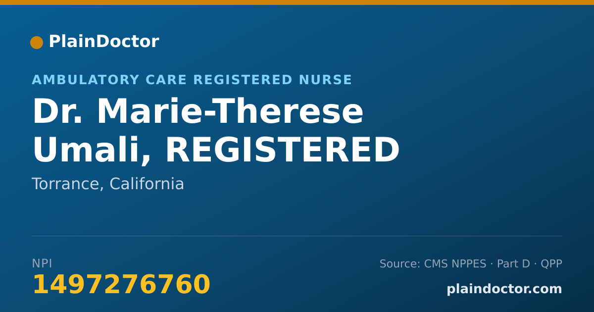 Shareable card for Marie-Therese Umali, REGISTERED NURSE - Ambulatory Care Registered Nurse, Torrance, CA
