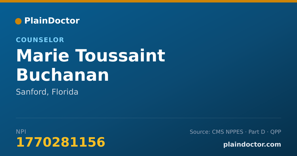 Shareable card for Marie Toussaint Buchanan - Counselor, Sanford, FL