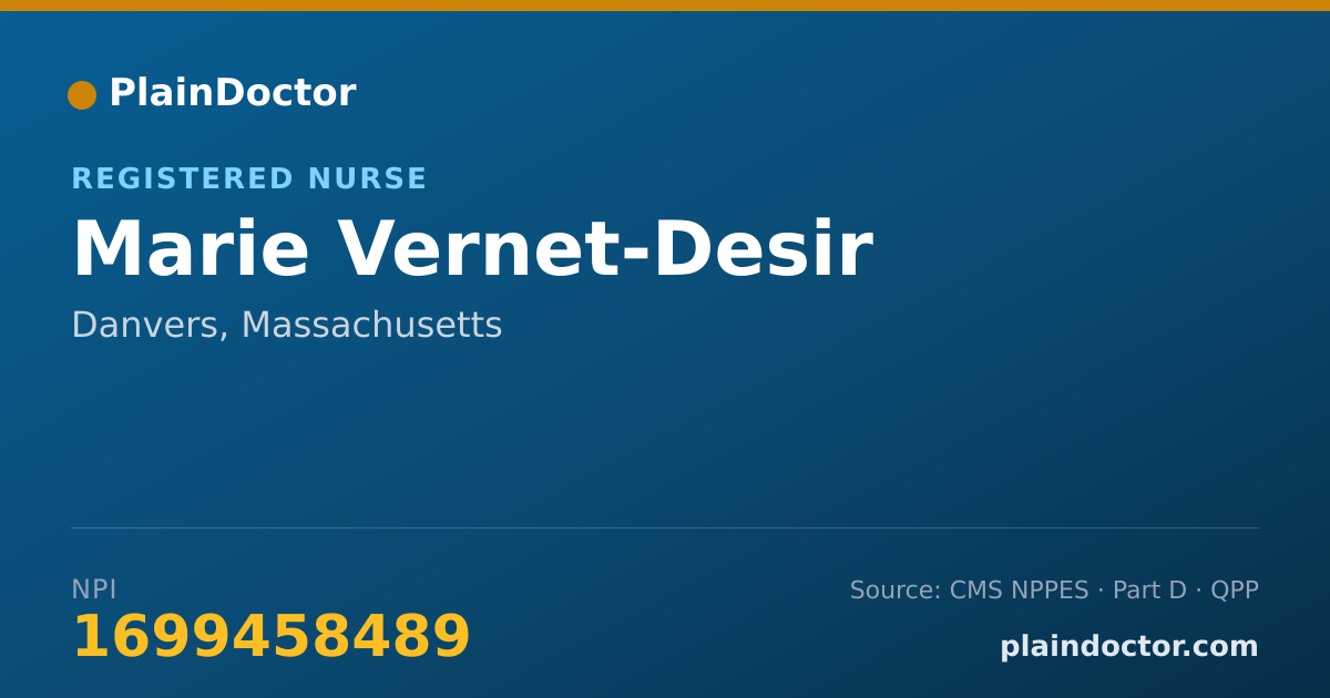 Shareable card for Marie Vernet-Desir - Registered Nurse, Danvers, MA