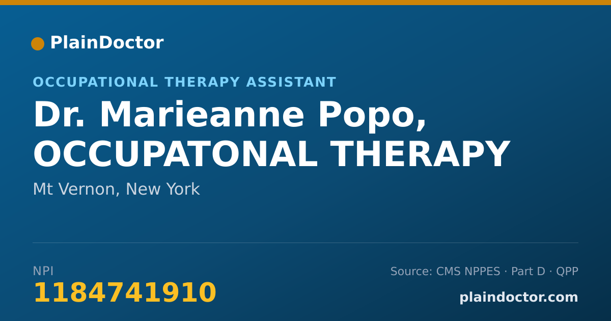 Shareable card for Marieanne Popo, OCCUPATONAL THERAPY - Occupational Therapy Assistant, Mt Vernon, NY