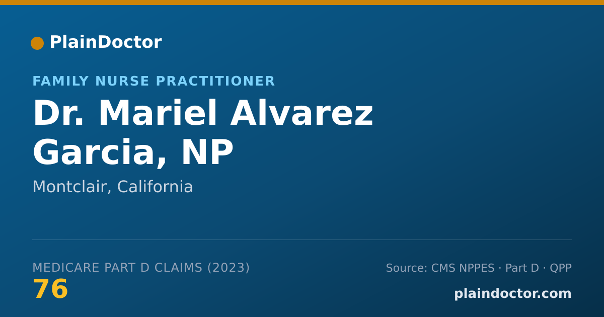 Shareable card for Mariel Alvarez Garcia, NP - Family Nurse Practitioner, Montclair, CA