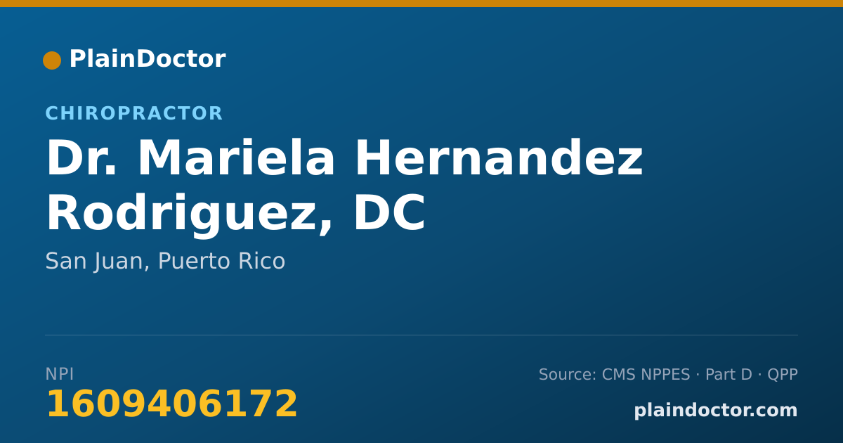 Shareable card for Mariela Hernandez Rodriguez, DC - Chiropractor, San Juan, PR