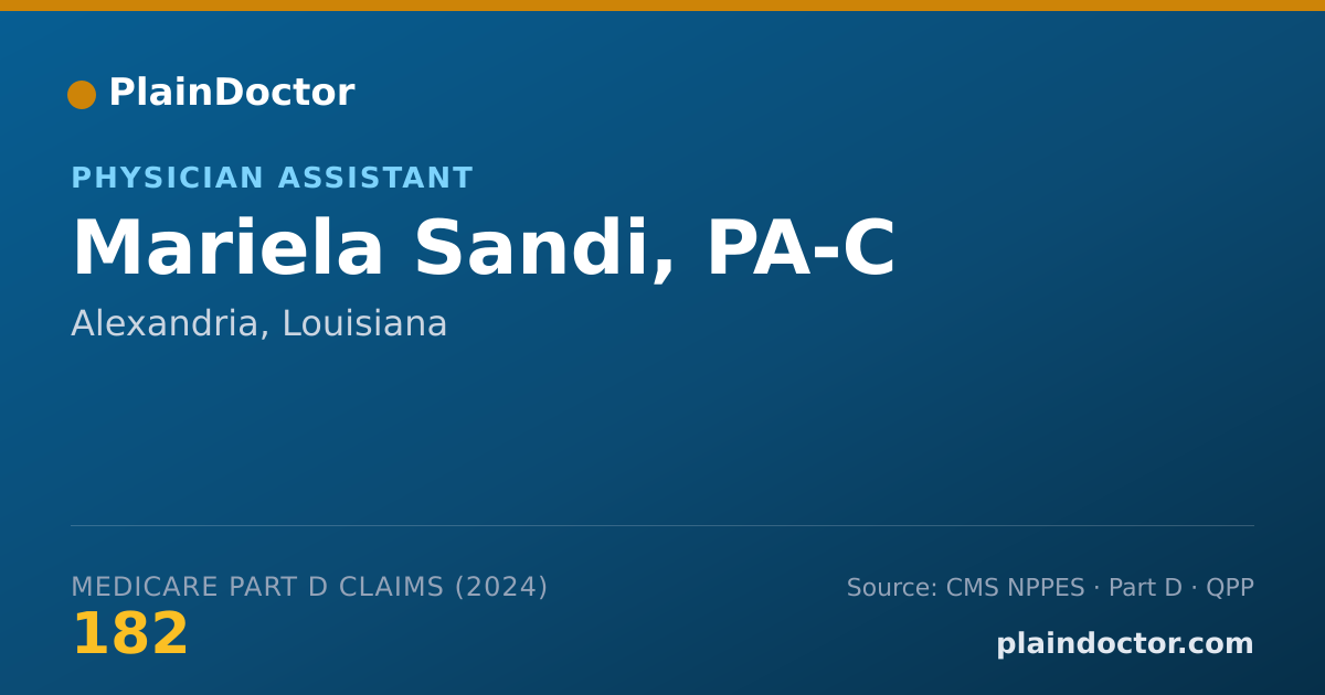 Shareable card for Mariela Sandi, PA-C - Physician Assistant, Alexandria, LA