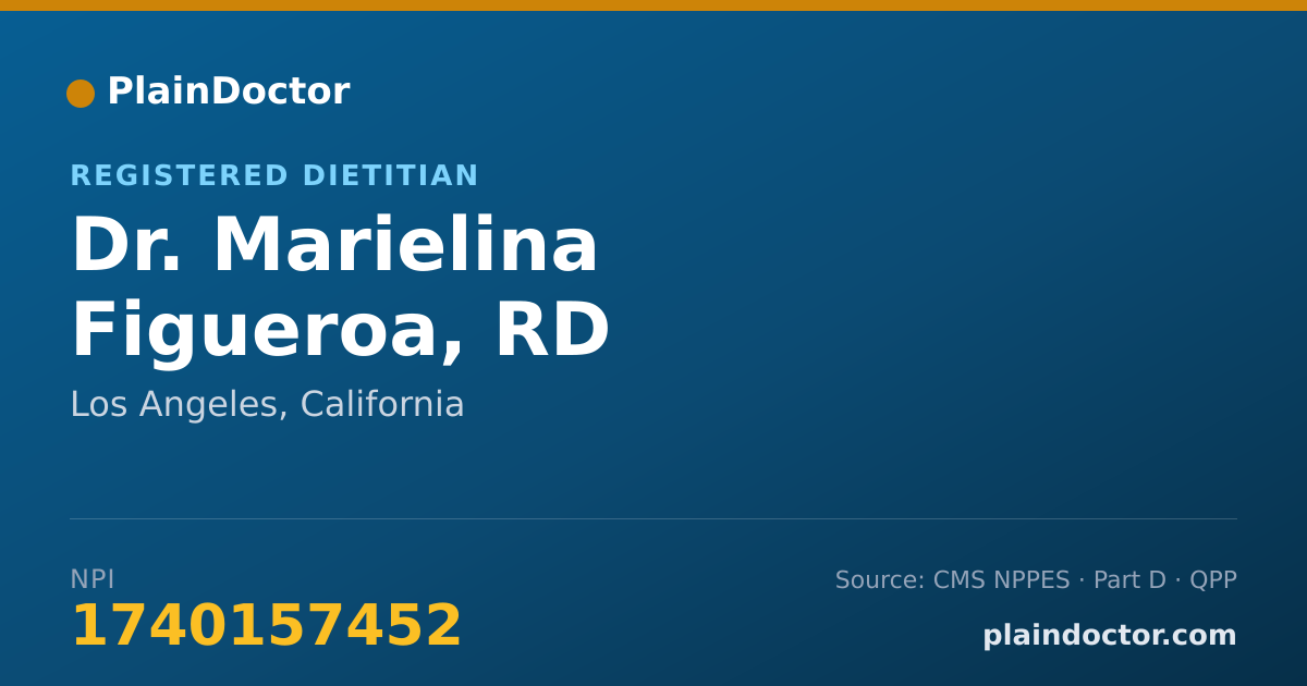 Shareable card for Marielina Figueroa, RD - Registered Dietitian, Los Angeles, CA