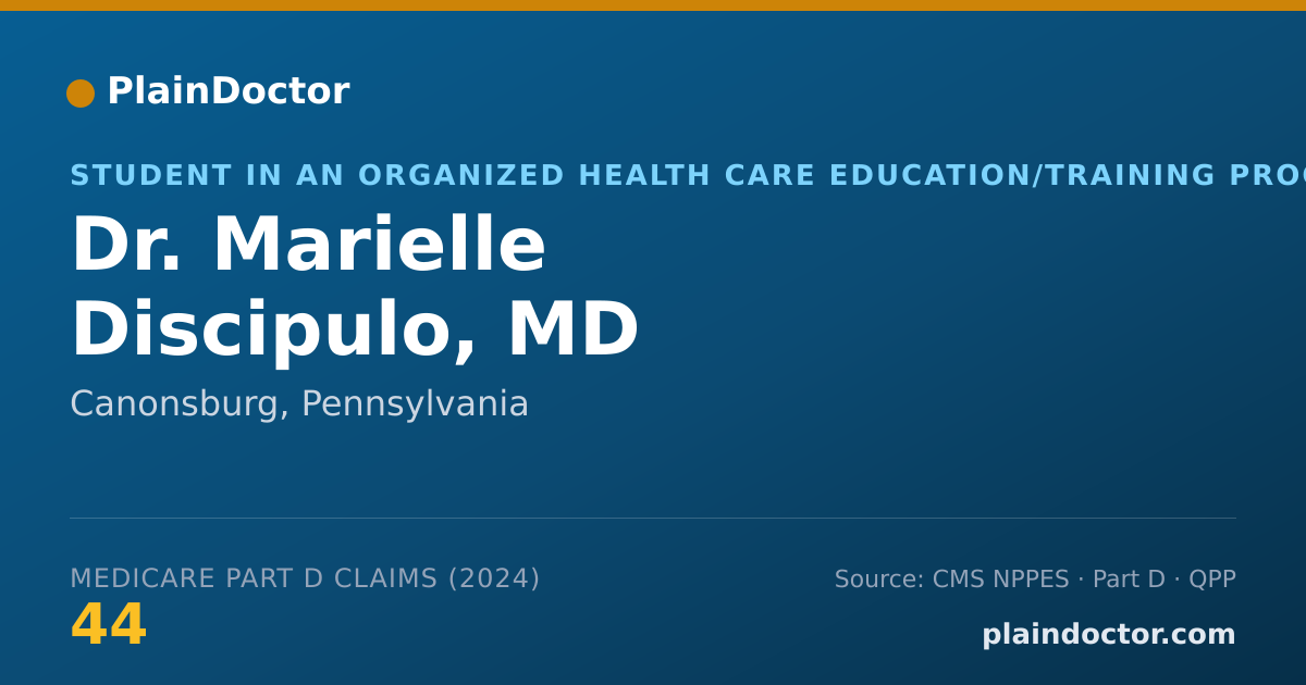 Shareable card for Marielle Discipulo, MD - Student in an Organized Health Care Education/Training Program, Canonsburg, PA