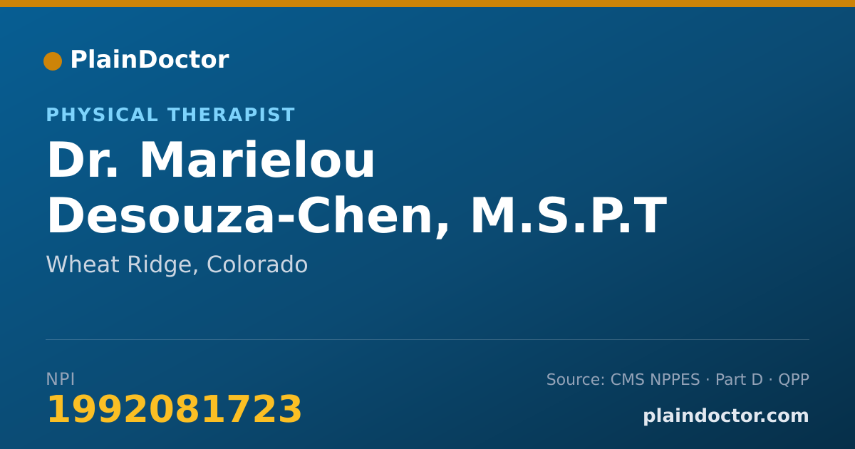 Shareable card for Marielou Desouza-Chen, M.S.P.T - Physical Therapist, Wheat Ridge, CO