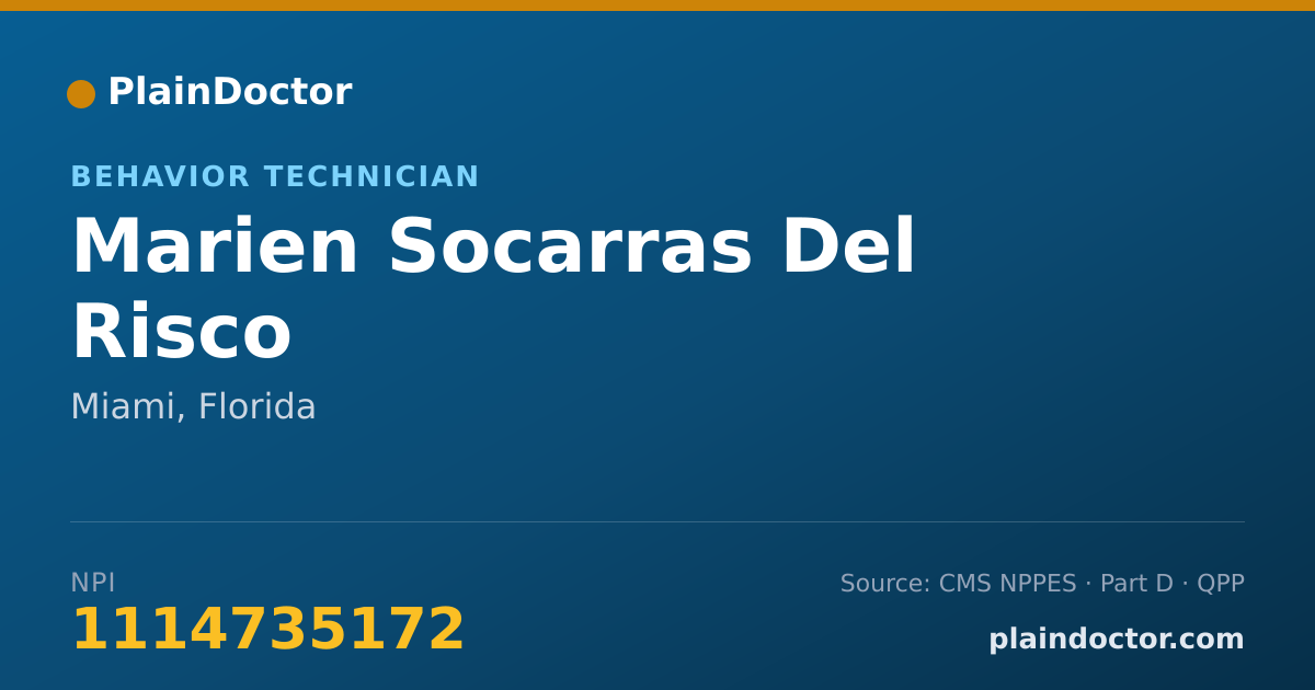 Shareable card for Marien Socarras Del Risco - Behavior Technician, Miami, FL
