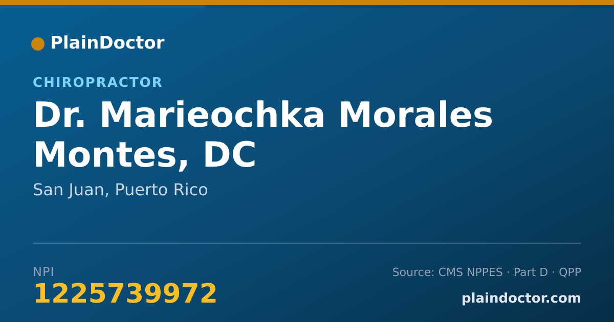 Shareable card for Marieochka Morales Montes, DC - Chiropractor, San Juan, PR