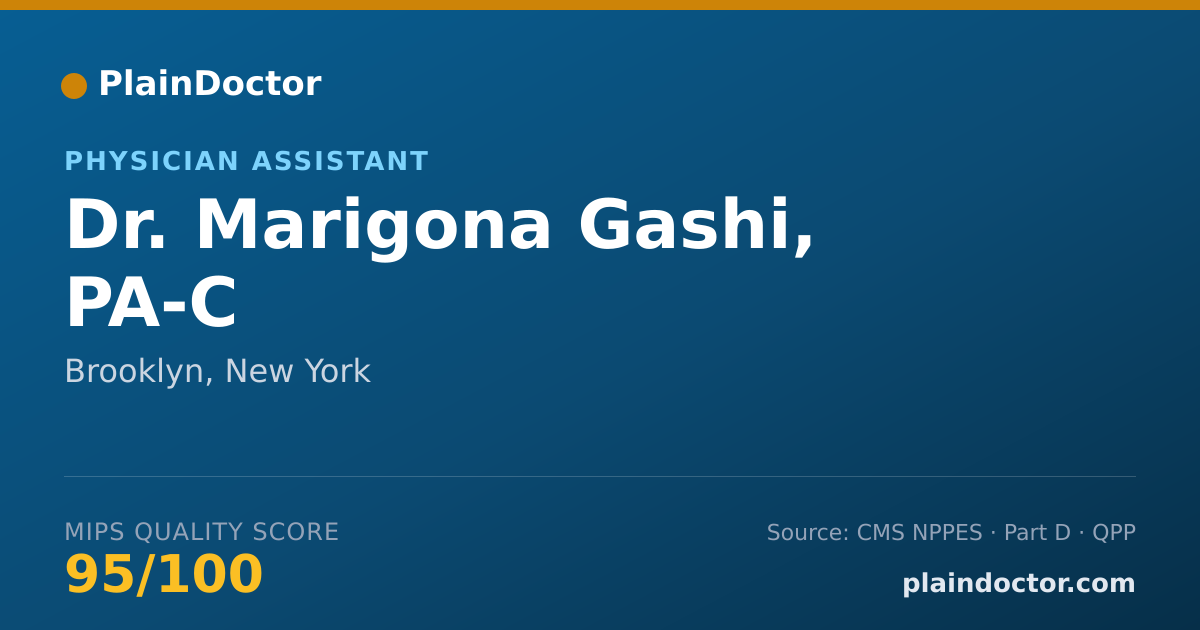 Shareable card for Marigona Gashi, PA-C - Physician Assistant, Brooklyn, NY
