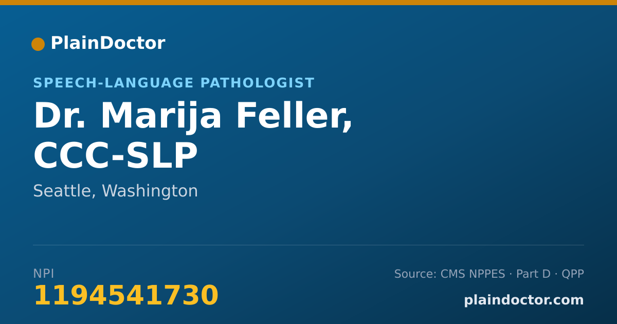 Shareable card for Marija Feller, CCC-SLP - Speech-Language Pathologist, Seattle, WA