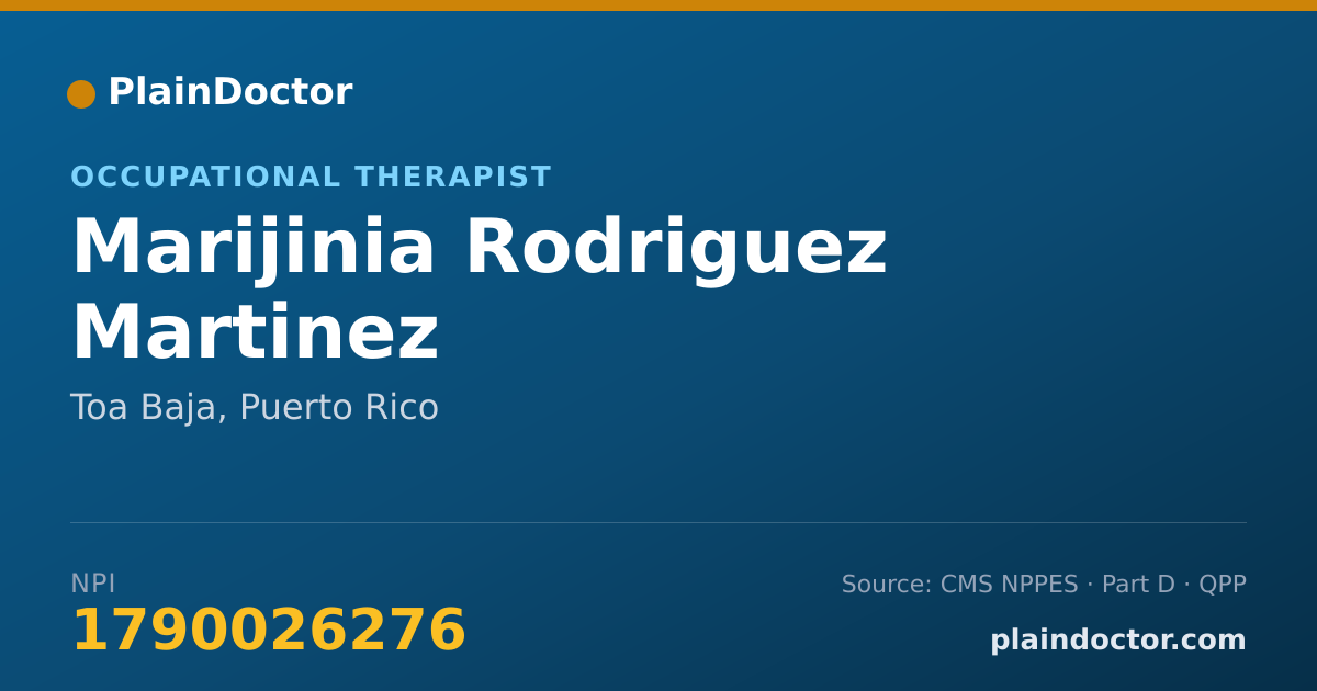 Shareable card for Marijinia Rodriguez Martinez - Occupational Therapist, Toa Baja, PR