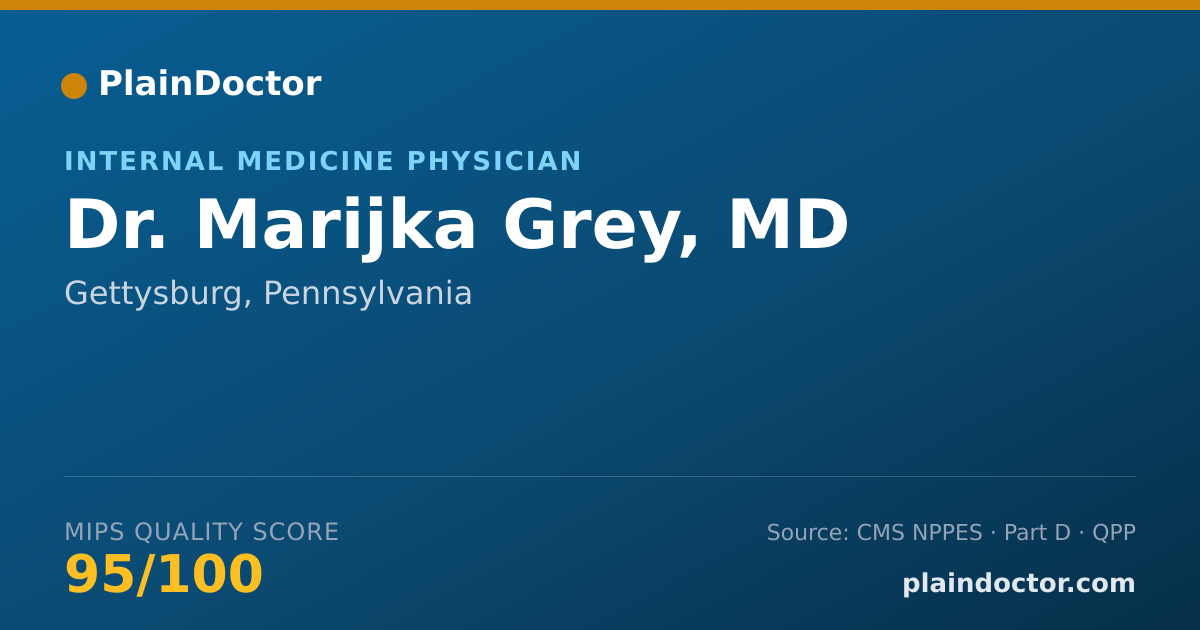 Shareable card for Marijka Grey, MD - Internal Medicine Physician, Gettysburg, PA
