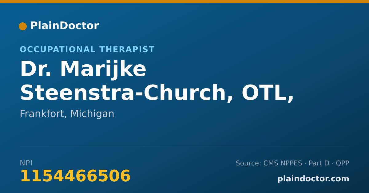 Shareable card for Marijke Steenstra-Church, OTL, LMT - Occupational Therapist, Frankfort, MI