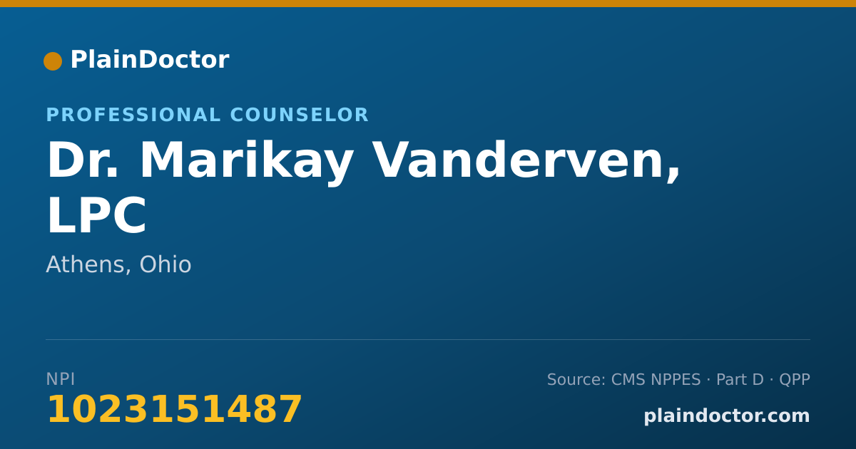 Shareable card for Marikay Vanderven, LPC - Professional Counselor, Athens, OH
