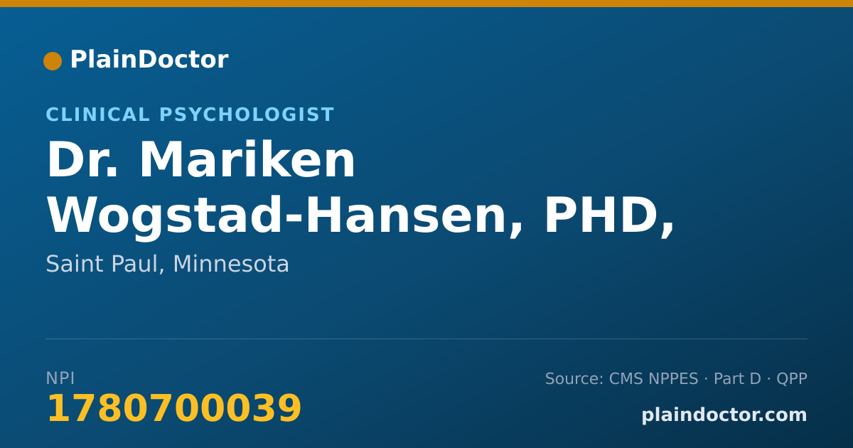 Shareable card for Mariken Wogstad-Hansen, PHD, LP, RN, CNS - Clinical Psychologist, Saint Paul, MN