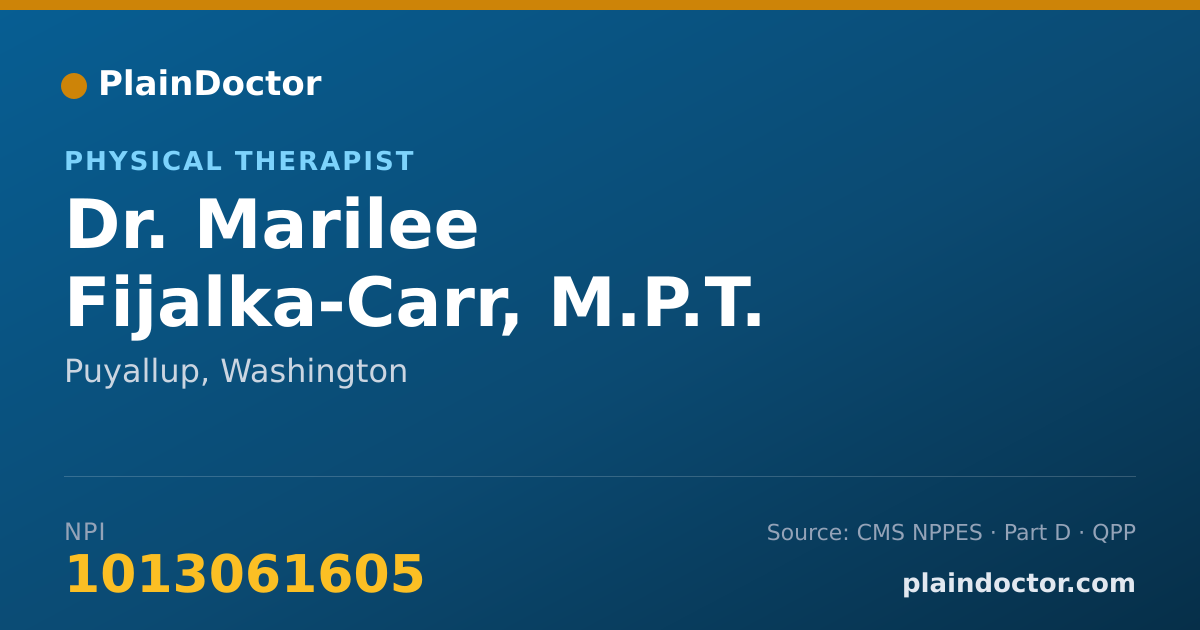 Shareable card for Marilee Fijalka-Carr, M.P.T. - Physical Therapist, Puyallup, WA
