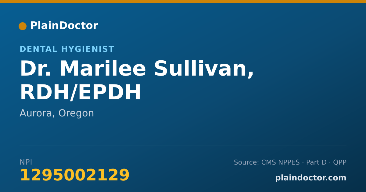 Shareable card for Marilee Sullivan, RDH/EPDH - Dental Hygienist, Aurora, OR