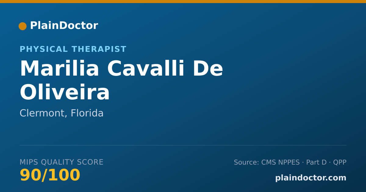 Shareable card for Marilia Cavalli De Oliveira - Physical Therapist, Clermont, FL