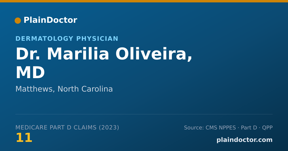 Shareable card for Marilia Oliveira, MD - Dermatology Physician, Matthews, NC