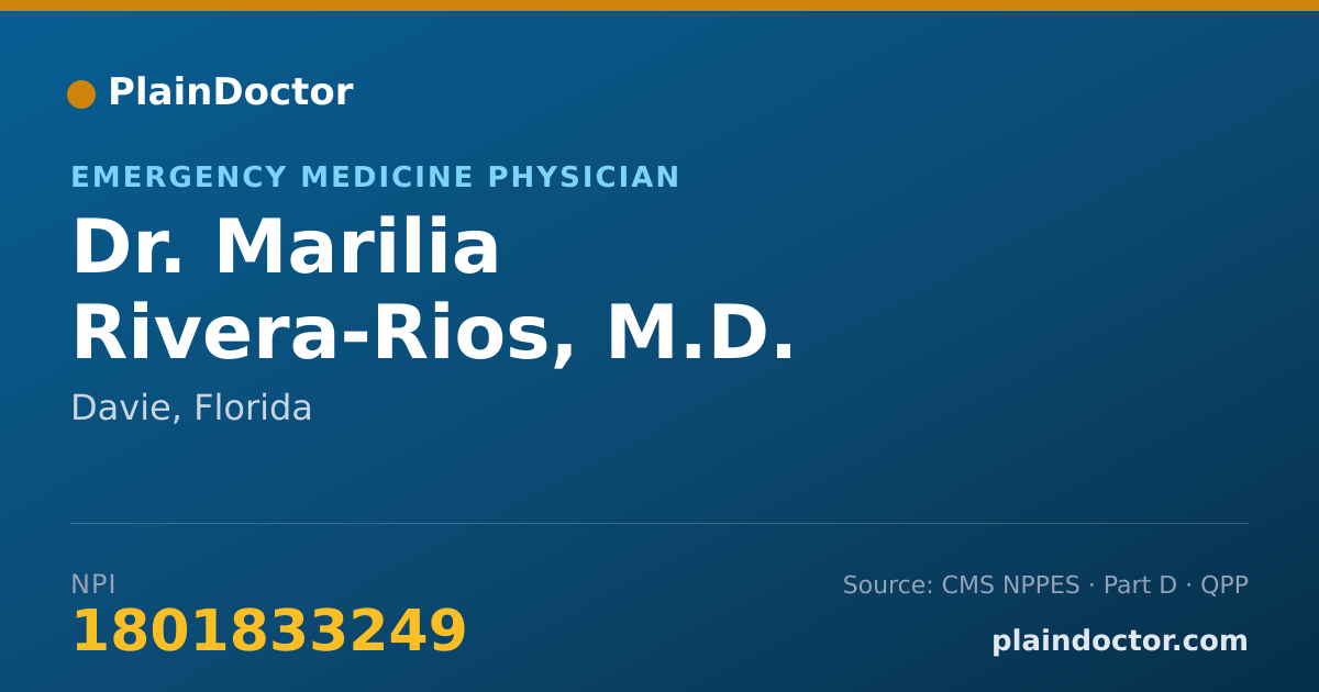 Shareable card for Marilia Rivera-Rios, M.D. - Emergency Medicine Physician, Davie, FL