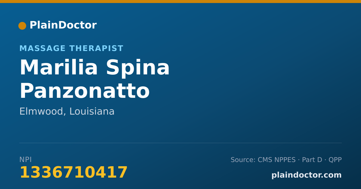 Shareable card for Marilia Spina Panzonatto - Massage Therapist, Elmwood, LA