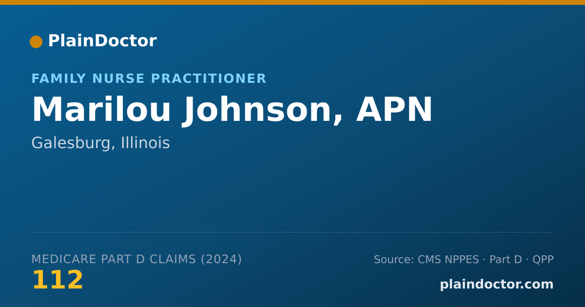 Shareable card for Marilou Johnson, APN - Family Nurse Practitioner, Galesburg, IL