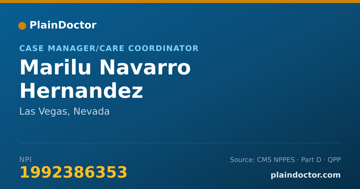 Shareable card for Marilu Navarro Hernandez - Case Manager/Care Coordinator, Las Vegas, NV