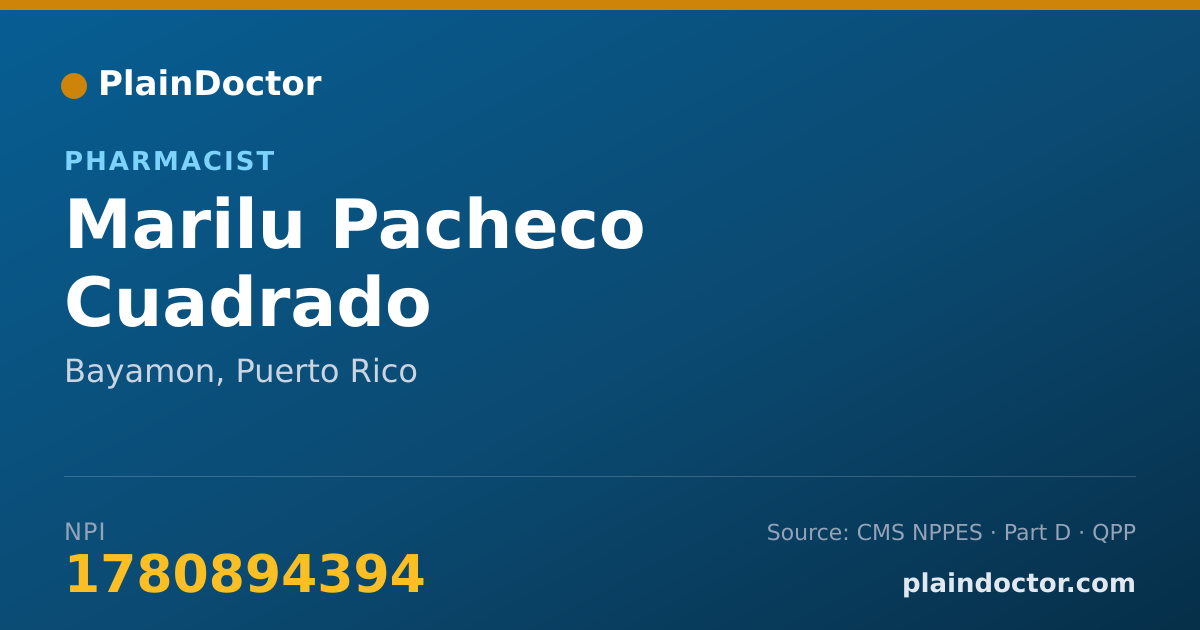 Shareable card for Marilu Pacheco Cuadrado - Pharmacist, Bayamon, PR