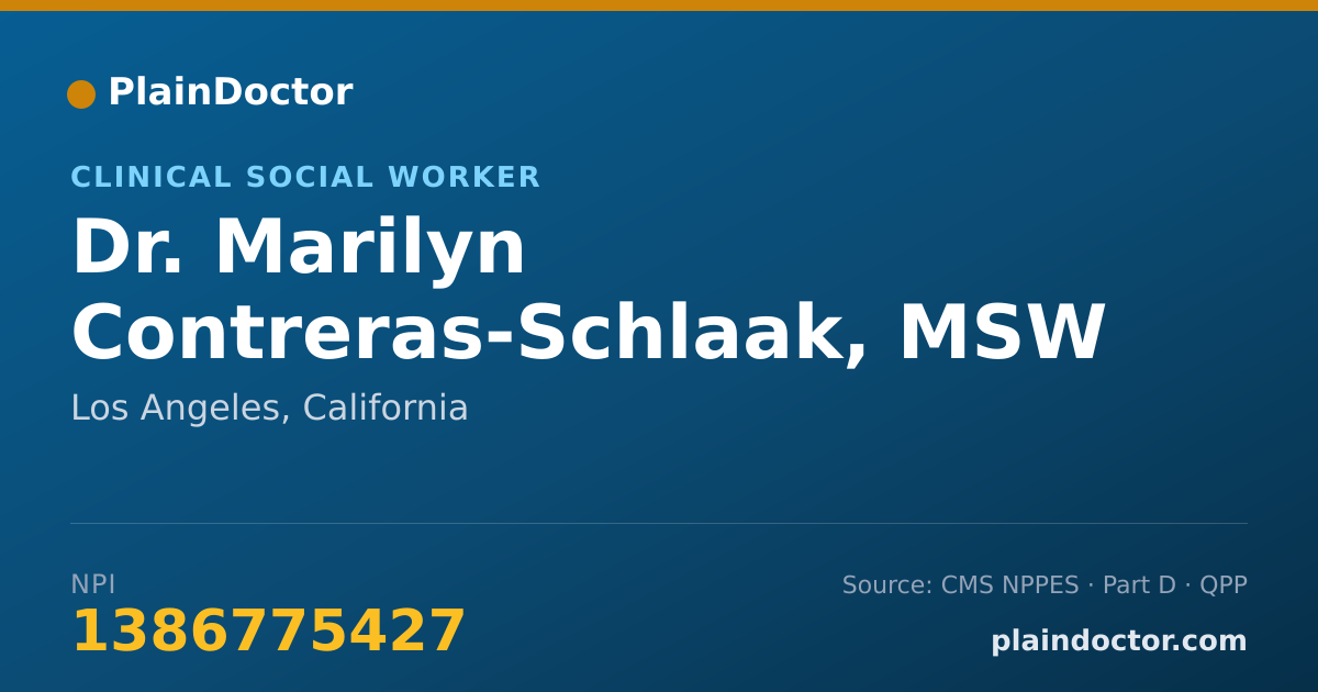 Shareable card for Marilyn Contreras-Schlaak, MSW - Clinical Social Worker, Los Angeles, CA
