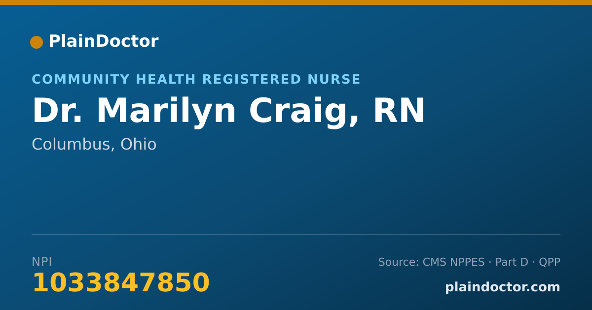 Shareable card for Marilyn Craig, RN - Community Health Registered Nurse, Columbus, OH