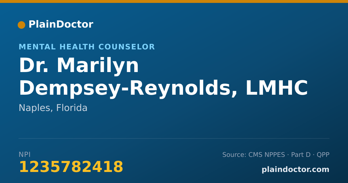 Shareable card for Marilyn Dempsey-Reynolds, LMHC - Mental Health Counselor, Naples, FL