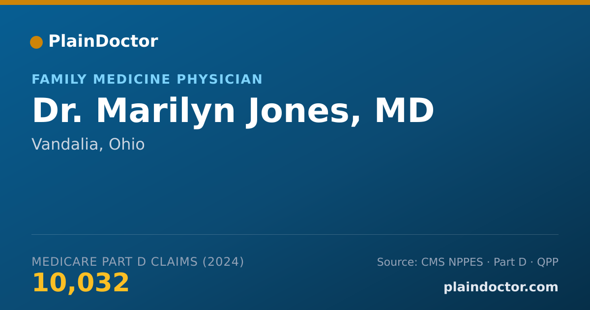 Shareable card for Marilyn Jones, MD - Family Medicine Physician, Vandalia, OH