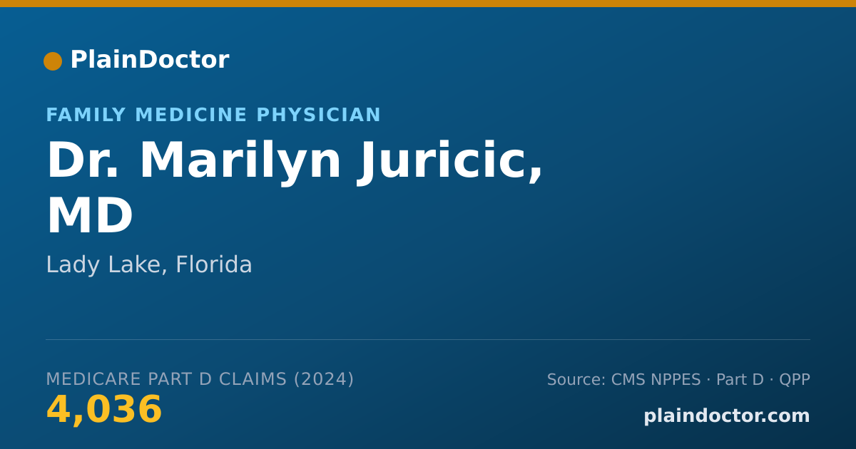Shareable card for Marilyn Juricic, MD - Family Medicine Physician, Lady Lake, FL