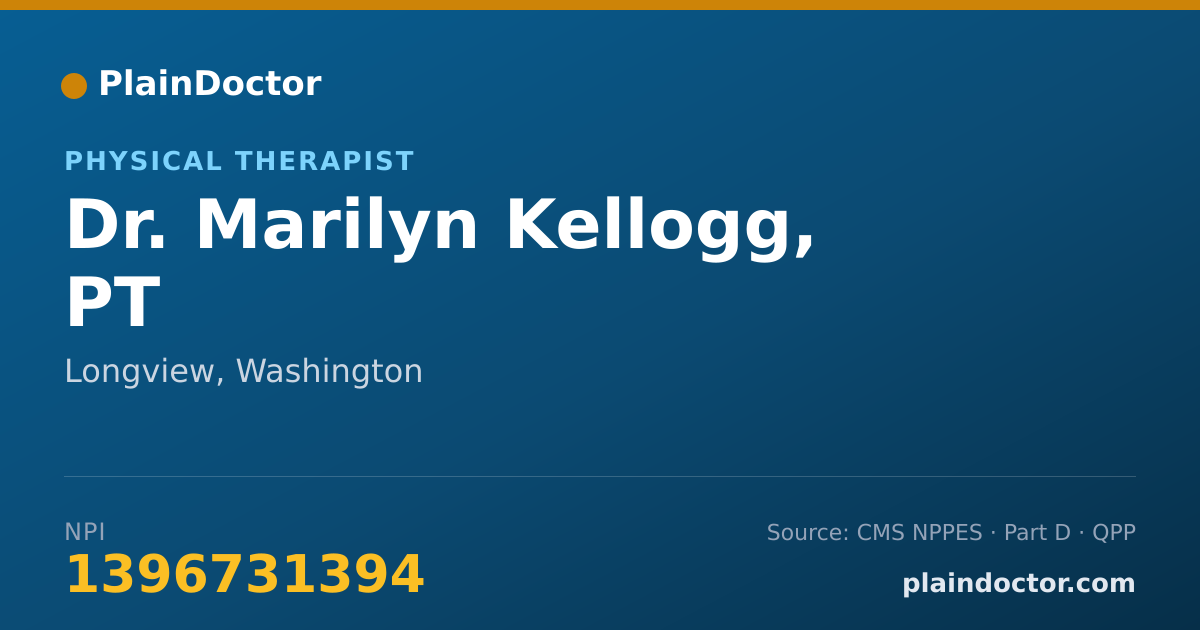 Shareable card for Marilyn Kellogg, PT - Physical Therapist, Longview, WA