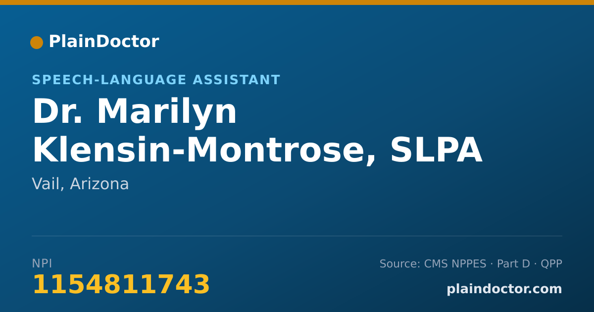 Shareable card for Marilyn Klensin-Montrose, SLPA - Speech-Language Assistant, Vail, AZ