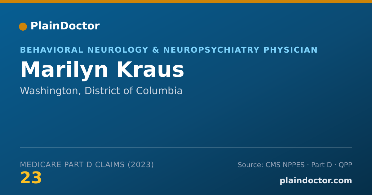 Shareable card for Marilyn Kraus - Behavioral Neurology & Neuropsychiatry Physician, Washington, DC