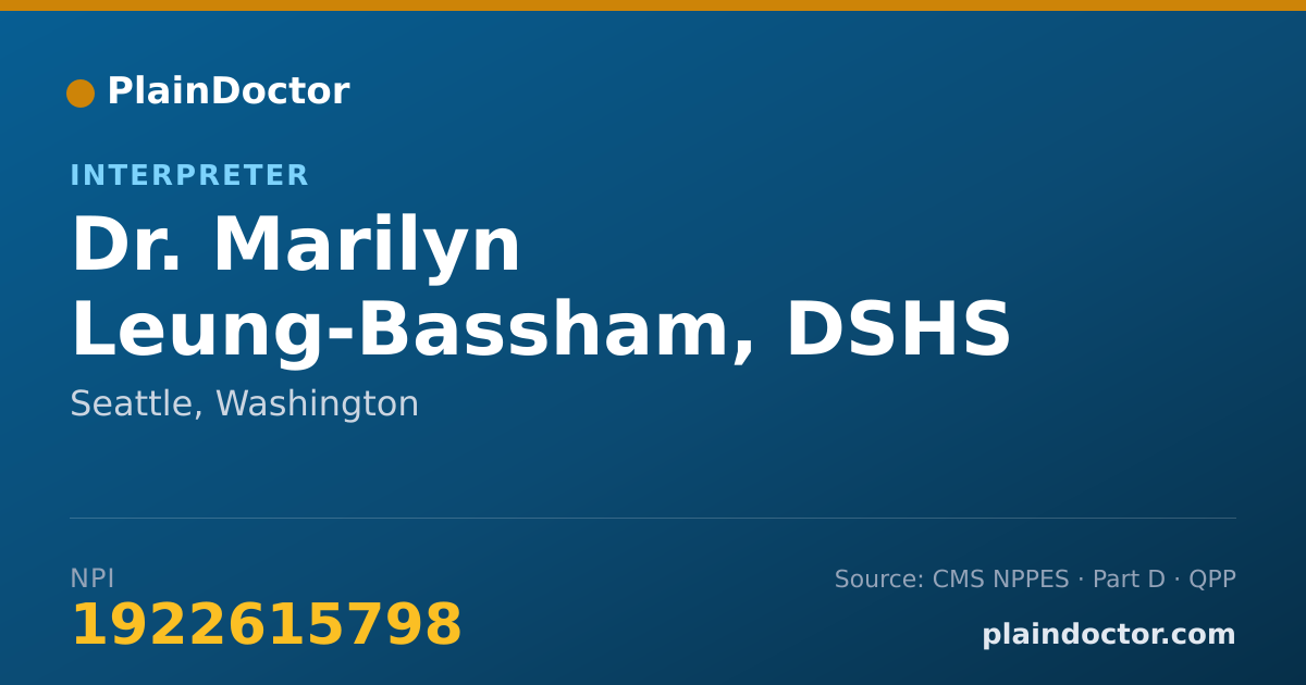Shareable card for Marilyn Leung-Bassham, DSHS INTERPRETER - Interpreter, Seattle, WA