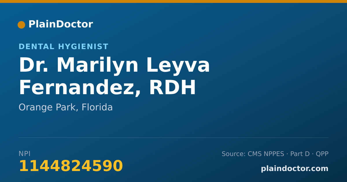 Shareable card for Marilyn Leyva Fernandez, RDH - Dental Hygienist, Orange Park, FL