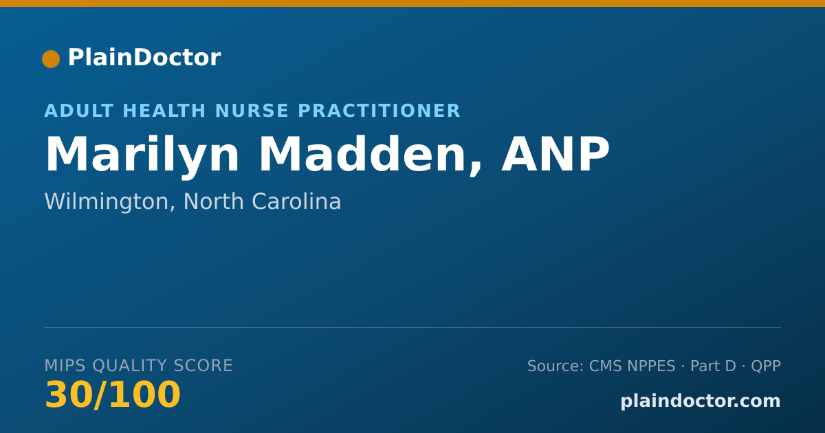 Shareable card for Marilyn Madden, ANP - Adult Health Nurse Practitioner, Wilmington, NC