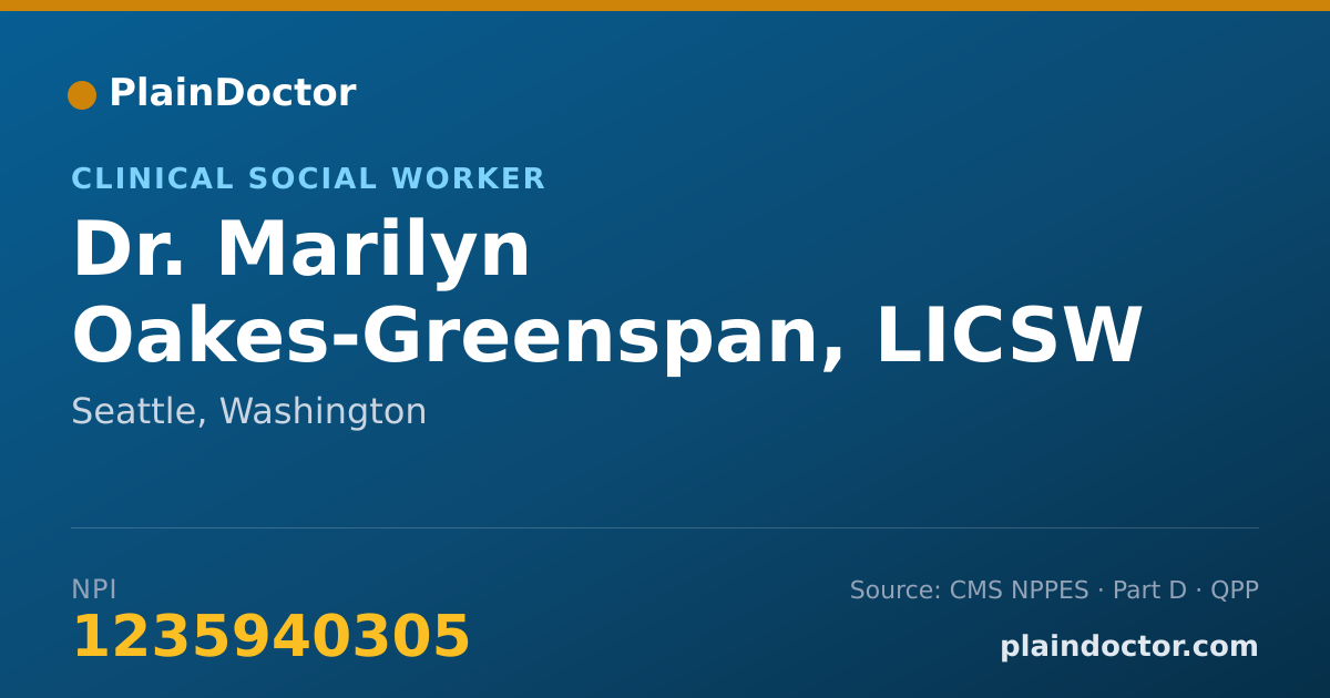 Shareable card for Marilyn Oakes-Greenspan, LICSW - Clinical Social Worker, Seattle, WA