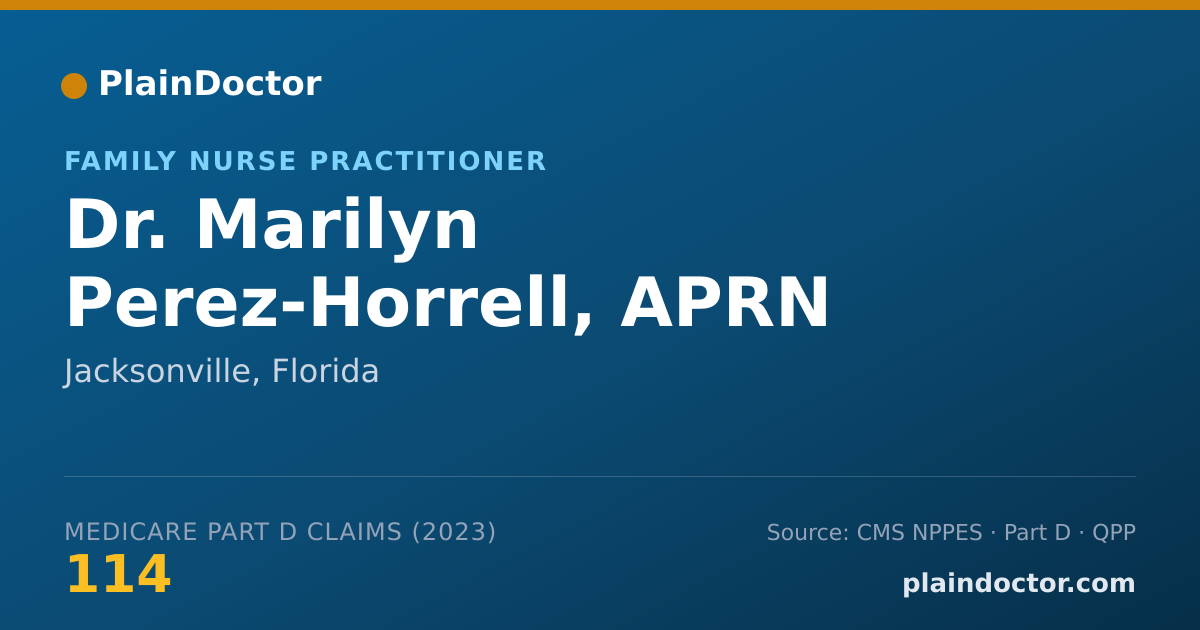 Shareable card for Marilyn Perez-Horrell, APRN - Family Nurse Practitioner, Jacksonville, FL