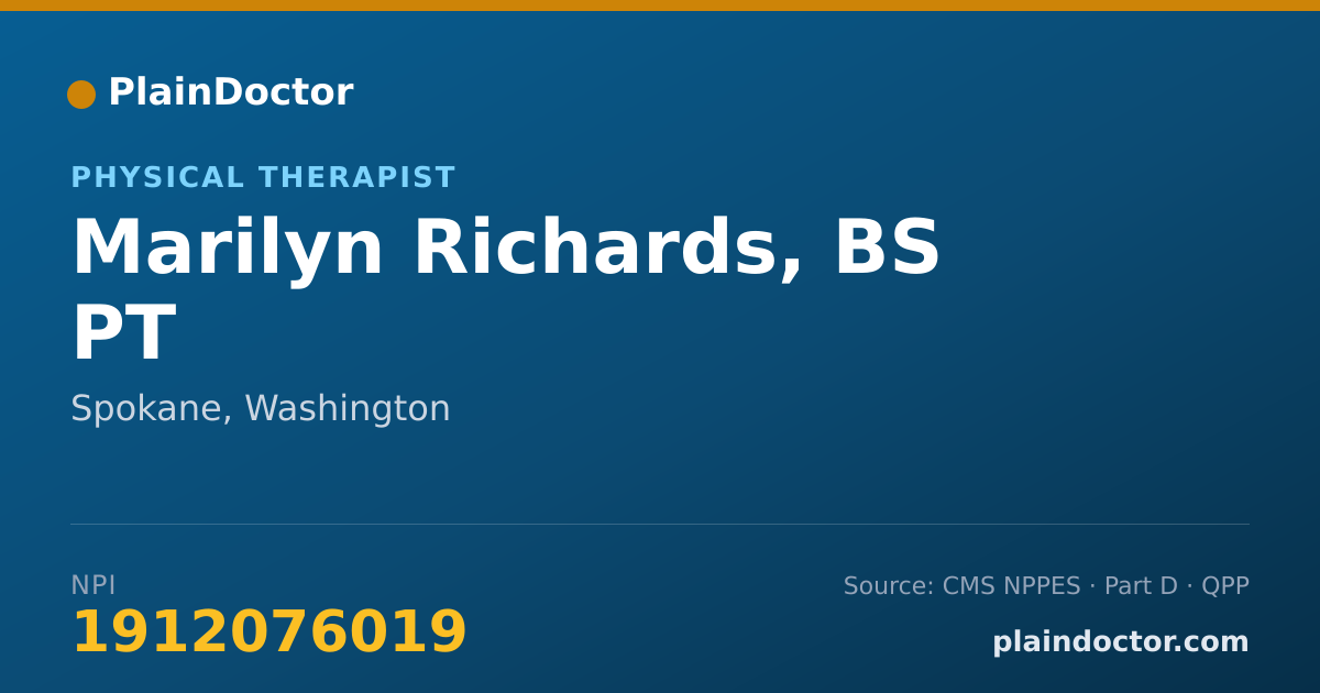 Shareable card for Marilyn Richards, BS PT - Physical Therapist, Spokane, WA