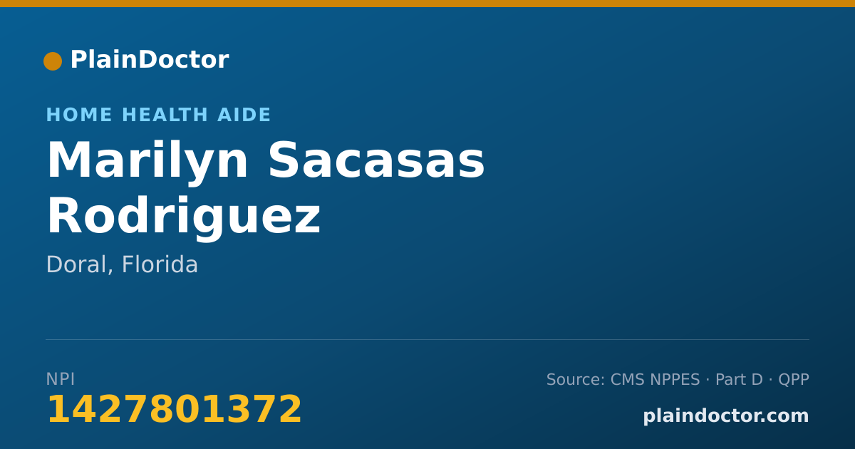 Shareable card for Marilyn Sacasas Rodriguez - Home Health Aide, Doral, FL