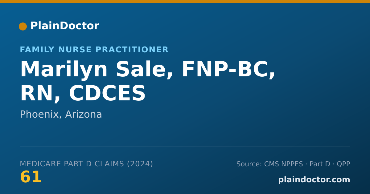 Shareable card for Marilyn Sale, FNP-BC, RN, CDCES - Family Nurse Practitioner, Phoenix, AZ