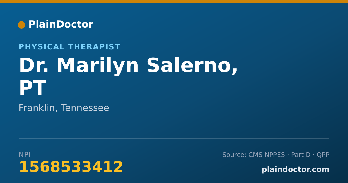 Shareable card for Marilyn Salerno, PT - Physical Therapist, Franklin, TN