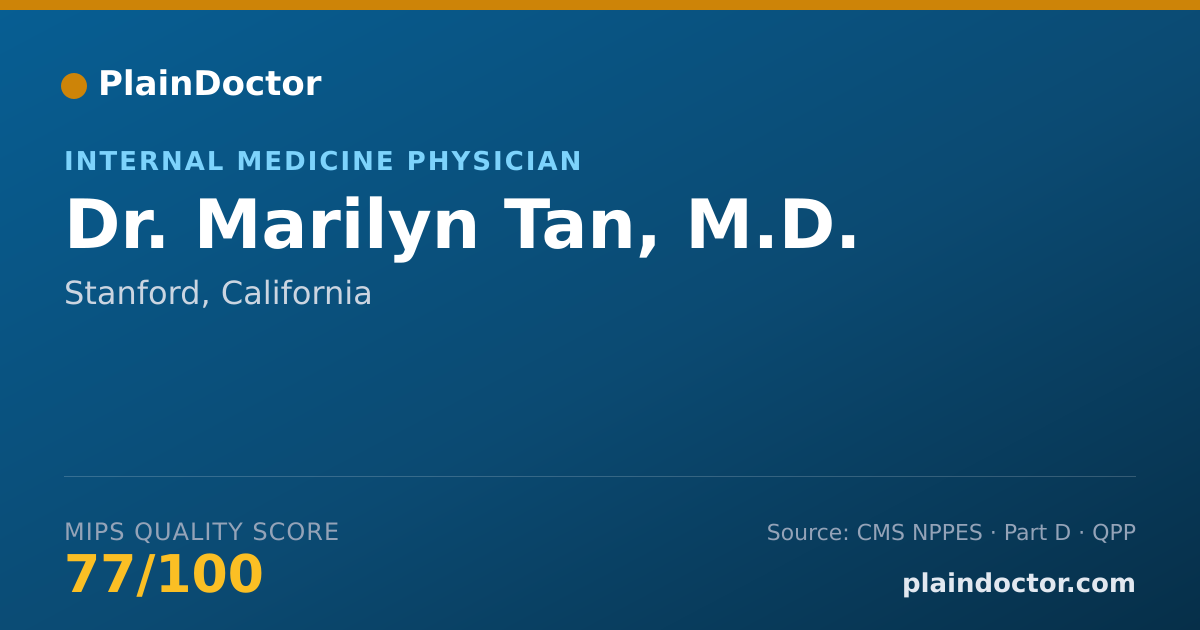 Shareable card for Marilyn Tan, M.D. - Internal Medicine Physician, Stanford, CA