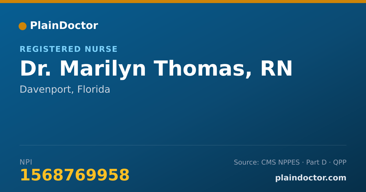 Shareable card for Marilyn Thomas, RN - Registered Nurse, Davenport, FL