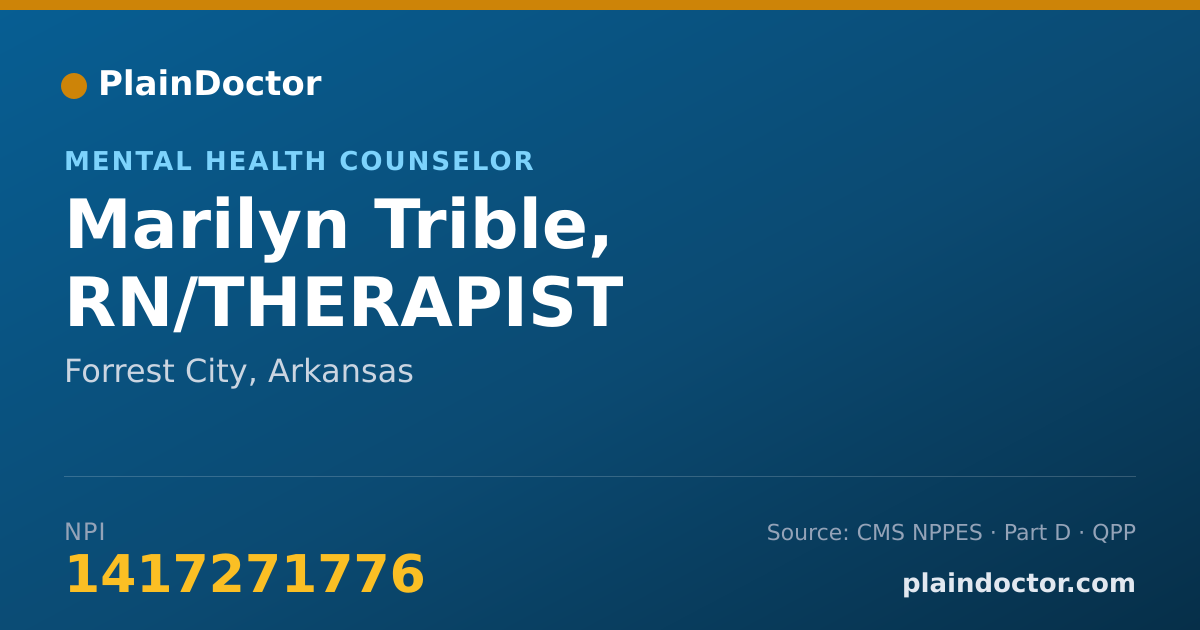 Shareable card for Marilyn Trible, RN/THERAPIST - Mental Health Counselor, Forrest City, AR