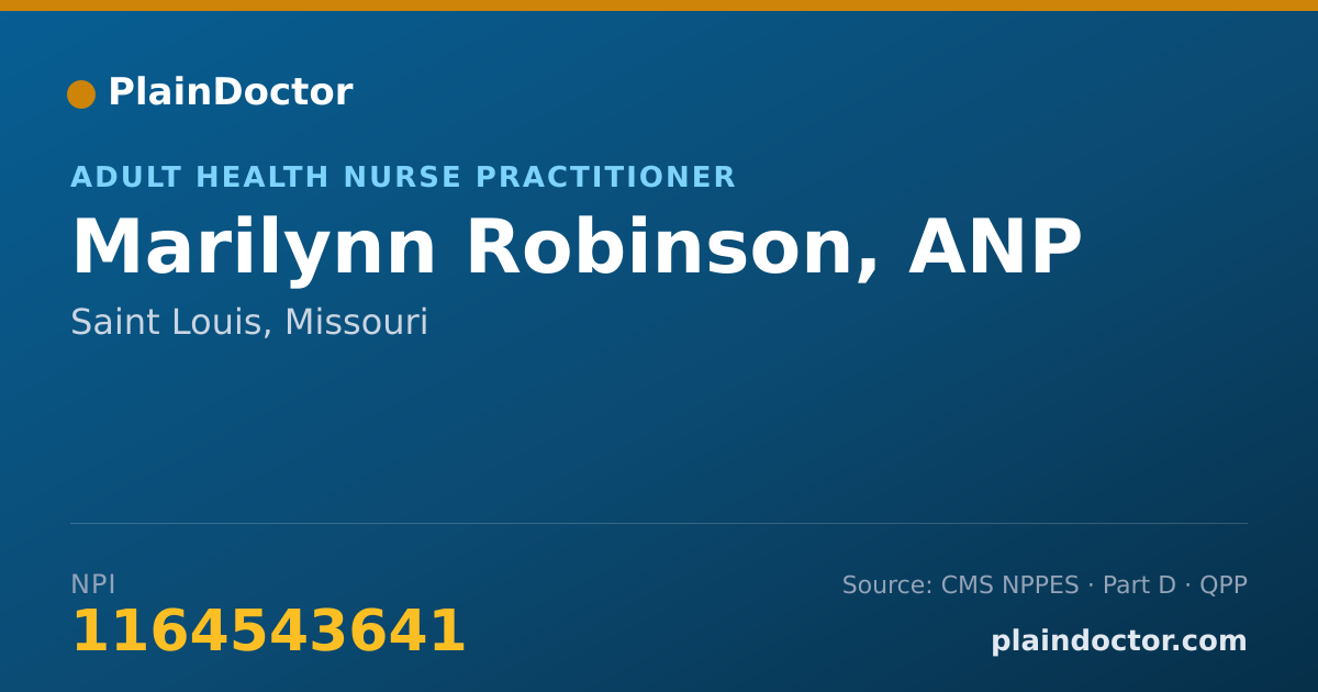 Shareable card for Marilynn Robinson, ANP - Adult Health Nurse Practitioner, Saint Louis, MO