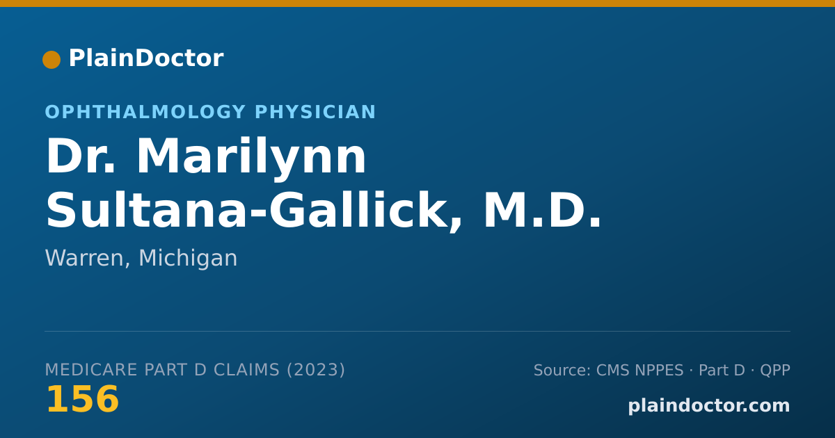 Shareable card for Marilynn Sultana-Gallick, M.D. - Ophthalmology Physician, Warren, MI